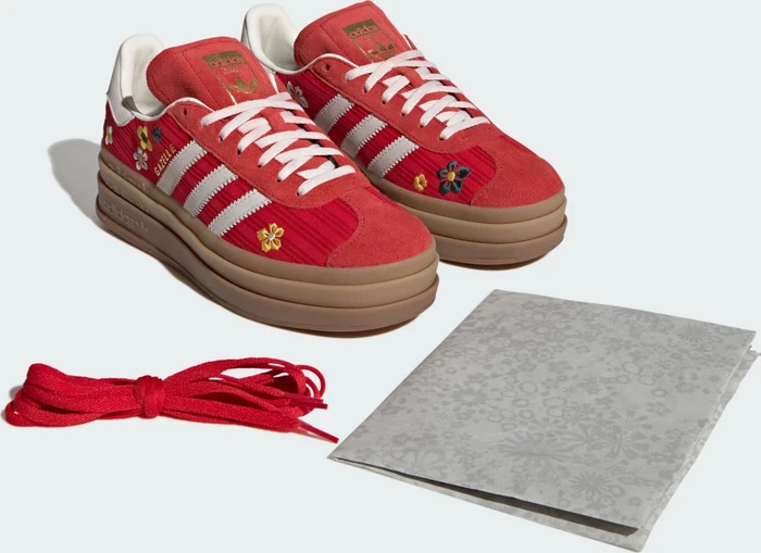 adidas Gazelle Bold better scarlet/off white/eqt yellow (Damen)