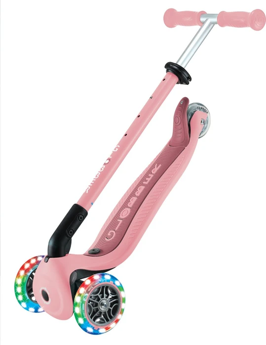 Globber Go Up Active Lights 360° Kickboard pale rosa