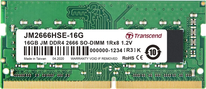 Transcend JetRam SO-DIMM 16GB, DDR4-2666, CL19-19-19, 1RX8