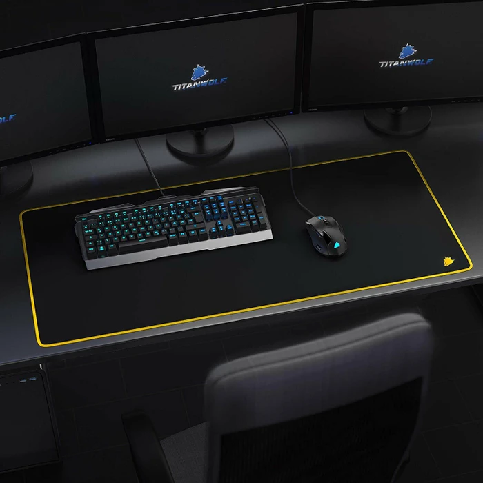 Titanwolf Symbol Yellow XXL Speed Gaming-Mauspad, schwarz/gelb