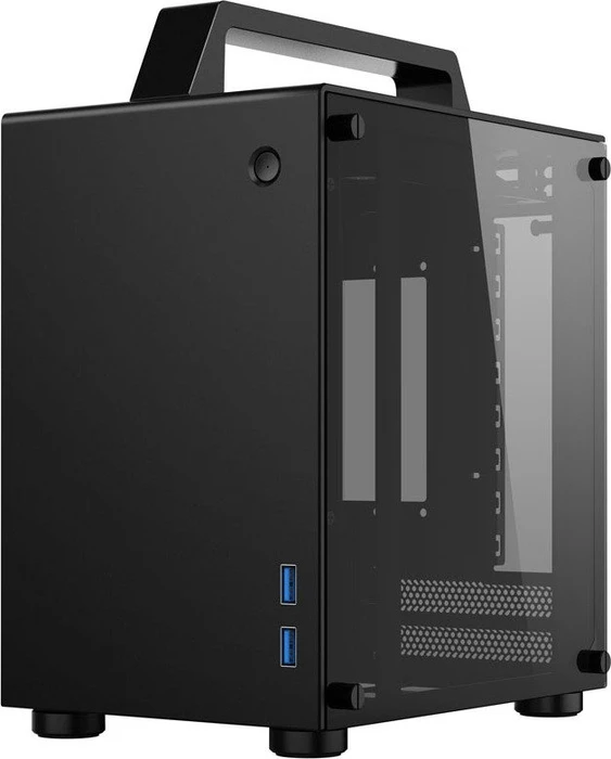 Jonsbo T8, schwarz, Glasfenster, Mini-ITX