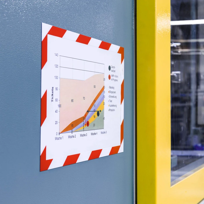 Durable Duraframe Magnetic Security Schutzrahmen, A4, weiß/rot, 5 Stück