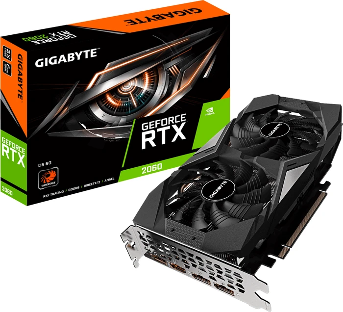 GIGABYTE GeForce RTX 2060 D6 6G (Rev. 1.0), 6GB GDDR6, HDMI, 3x DP