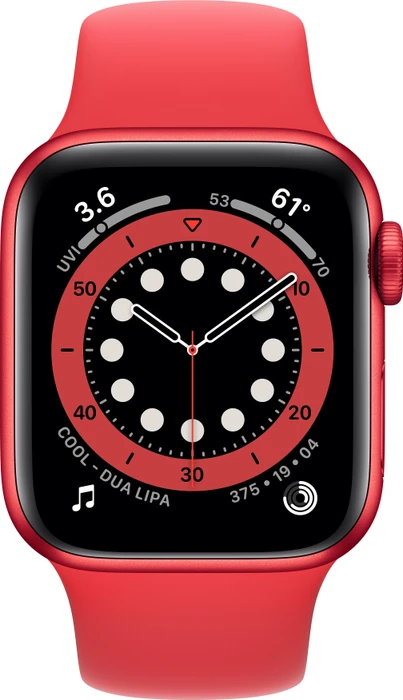 Apple Watch Series 6 (GPS + Cellular) 40mm Aluminium rot mit Sportarmband rot