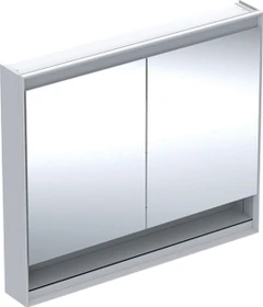 Geberit ONE Spiegelschrank ComfortLight, Nische, 2 Türen, AP-Montage, 105cm, weiß/Aluminium pulverbeschichtet