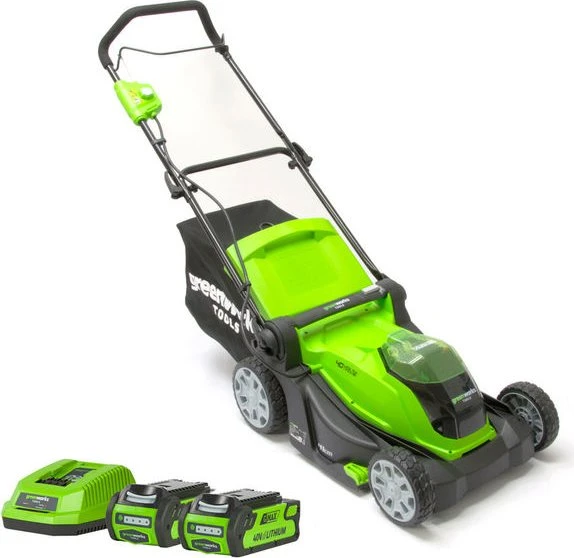 Greenworks Tools G40LM41 Akku-Rasenmäher inkl. 2 Akkus 2.0Ah