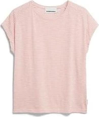 Armedangels Oneliaa Lovely Stripes T-Shirt kurzarm oatmilk/deep rosalilly (Damen)