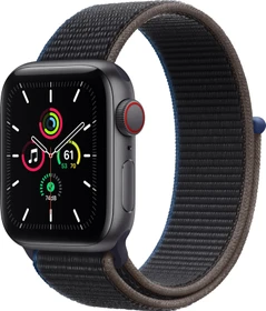 Apple Watch SE (GPS + Cellular) 40mm space grau mit Sport Loop kohlegrau