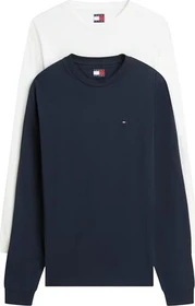 Tommy Hilfiger Slim Fit Tommy Flag 2-er Pack Shirt langarm ecru/dark night navy (Herren)