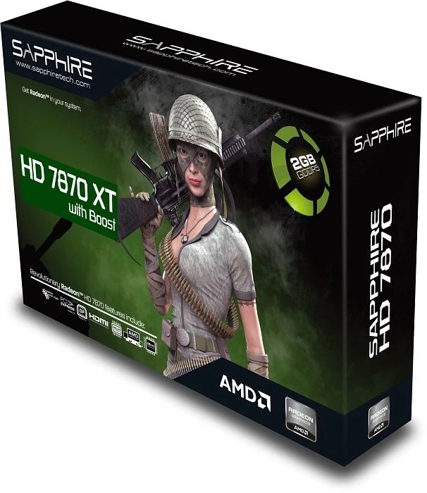 Sapphire Radeon HD 7870 XT Boost, 2GB GDDR5, DVI, HDMI, 2x mDP, lite retail