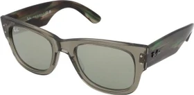 Ray-Ban RB0840S Mega Wayfarer poliert transparent grün/silber