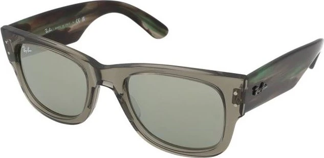Ray-Ban RB0840S Mega Wayfarer poliert transparent grün/silber
