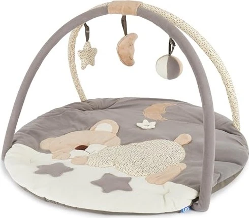 Bieco Spieldecke mit Activitybogen Schlafbärchen grau