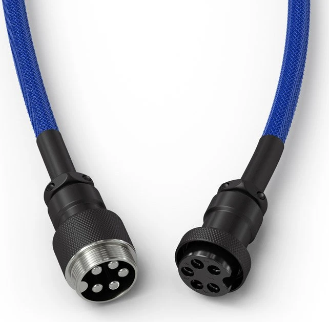 Glorious Coiled Cable USB-C auf USB-A, Tastaturkabel (Spiral-Textilkabel), 1.37m, Cobalt Blue