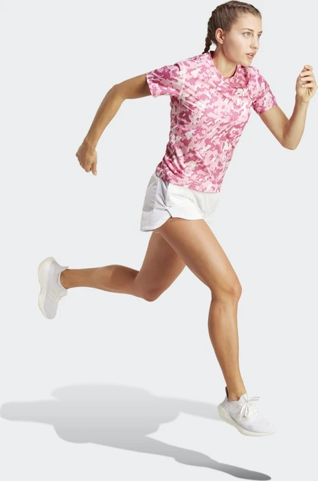 adidas Own The Run Camo Running Laufshirt kurzarm clear pink (Damen)