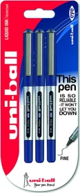 Uni-Ball Eye Micro UB-150 Tintenroller (Mine) blau/silber, 3er-Pack
