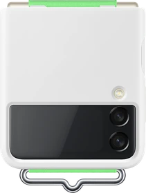Samsung Silicone Cover with Strap für Galaxy Z Flip 3 weiß