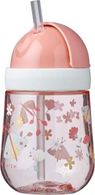 Mepal Mio Strohhalm Trinkbecher, 9+M, 300ml, flowers & butterflies