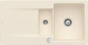 Villeroy & Boch Siluet Flat 980x490mm Einbau Becken reversibel mit Ablauffernbedienung ivory