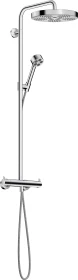 Hansgrohe AXOR One Showerpipe mit Thermostat und Kopfbrause 280 1jet chrom