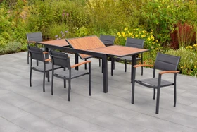 Merxx Paxos Gartenmöbel-Set grau/braun, 7-tlg.