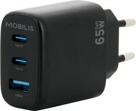 Mobilis Wall Charger GaN 65W 2x USB-C + USB-A schwarz