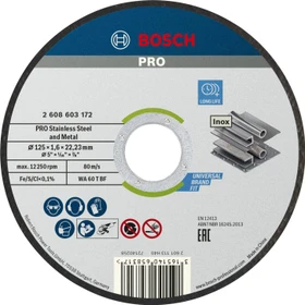 Bosch Professional WA60TBF Standard for Inox Trennscheibe, 125x1.6x22.23mm, 1 Stück