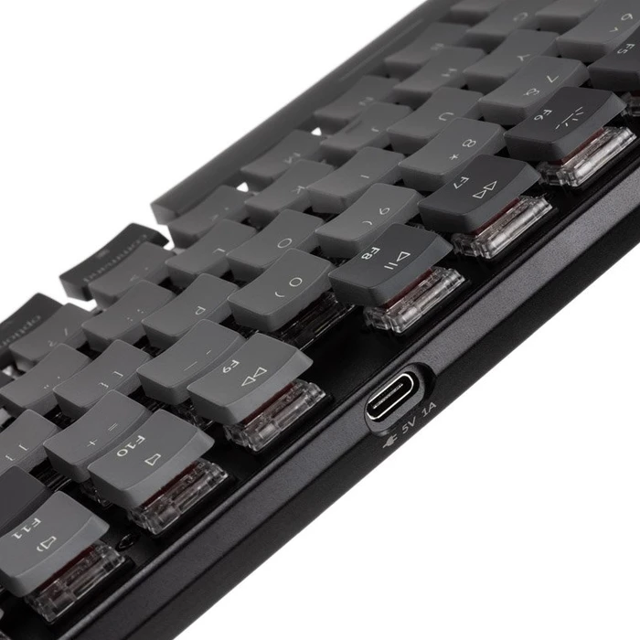 Keychron K1 V4, 80% TKL, LEDs weiß, schwarz, Gateron LOW PROFILE BROWN, USB/Bluetooth, US