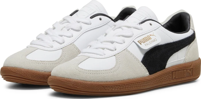 Puma Palermo Leather puma white/vapor gray/gum (Junior)