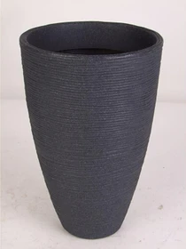 Jelenia Plast Blumentopf Rillen 28cm anthrazit