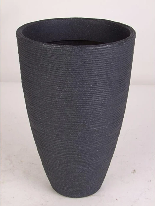 Jelenia Plast Blumentopf Rillen 28cm anthrazit