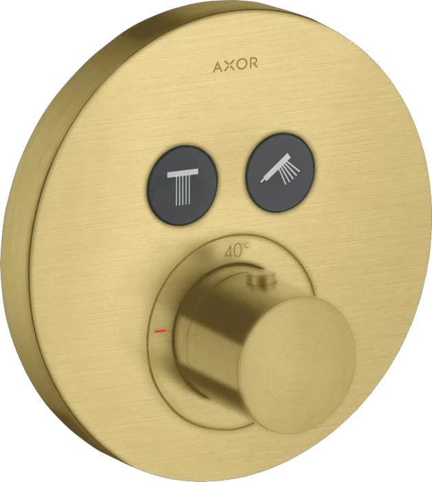 Hansgrohe Axor ShowerSelect rund Thermostat mit 2 Ventilen brushed brass