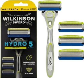 Wilkinson Sword Hydro 5 Sensitive Rasierer + 4 Wechselklingen