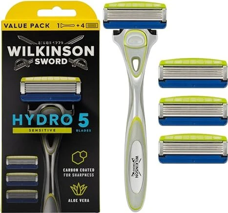 Wilkinson Sword Hydro 5 Sensitive Rasierer + 4 Wechselklingen