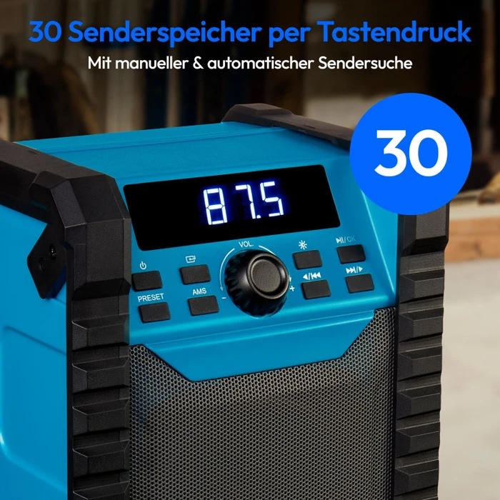 Medion Life E65895 Akku-/Elektro-Baustellenradio inkl. Akku 2.0Ah