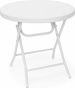Relaxdays Bastian Gartentisch klappbar 80cm weiß