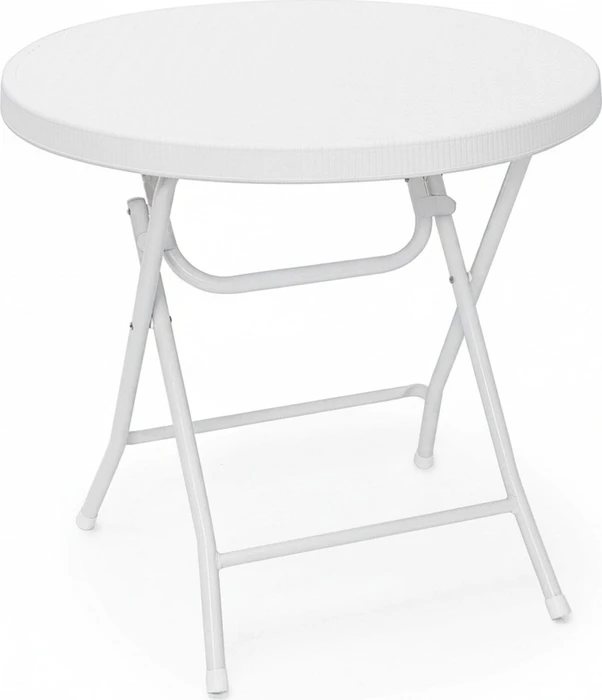 Relaxdays Bastian Gartentisch klappbar 80cm weiß