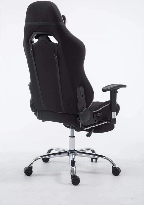 CLP Racing Limit Stoff Gamingstuhl mit Fußstütze, schwarz/grau