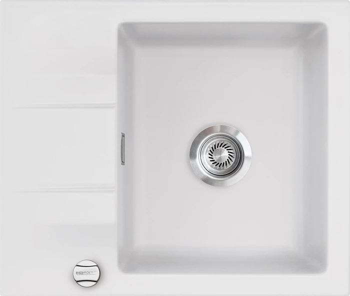 systemceram Genea 60 F Einbau Becken reversibel mit Ablauffernbedienung satin