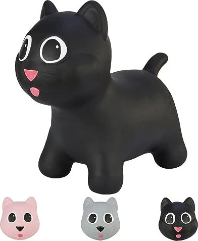 Hoppimals Hüpftier Katze schwarz mit Pumpe