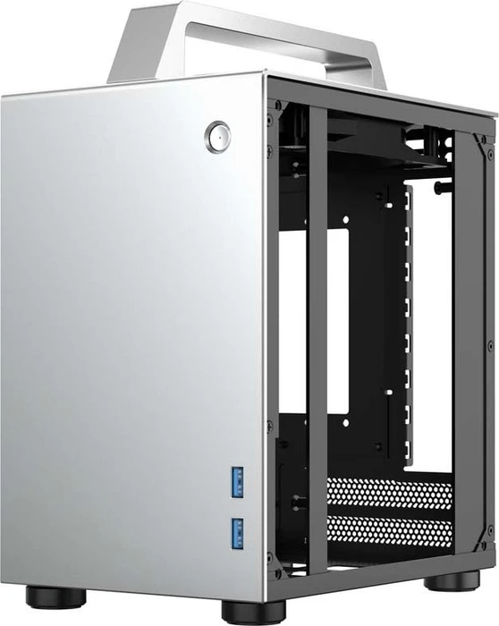 Jonsbo T8, silber, Glasfenster, Mini-ITX