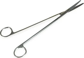 DRAK-Aquaristik schmale Schere mit kurzen Schneiden, ohne Spitzen, Typ Mayo, gebogen
