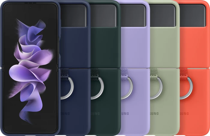 Samsung Silicone Cover with Ring für Galaxy Z Flip 3 5G grün