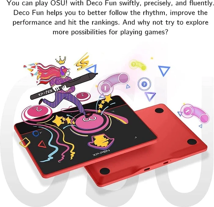 XP-Pen Deco Fun L, Carmine Red