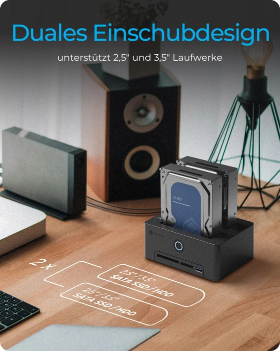 RaidSonic Icy Box Docking- und Klonstation mit Kartenleser IB-1233CL-CR, USB-B 3.0