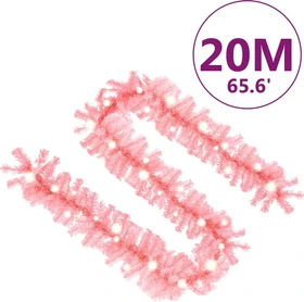 vidaXL Weihnachtsgirlande 20m rosa LED 300x warmweiß