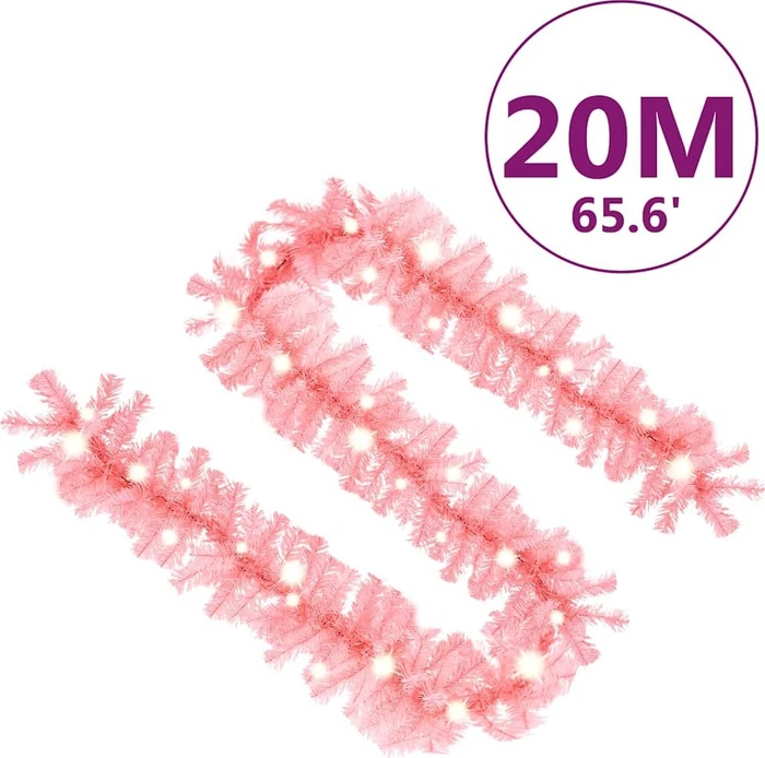 vidaXL Weihnachtsgirlande 20m rosa LED 300x warmweiß