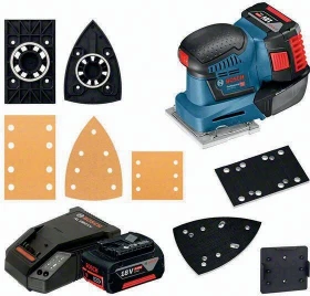 Bosch Professional GSS 18V-10 Akku-Multischleifer inkl. L-Boxx + 2 Akkus 5.0Ah
