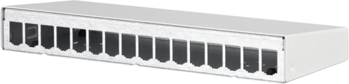 Metz Modulgehäuse, Aufputz Patchfeld, reinweiß, 16-Port, 1HE, weiß