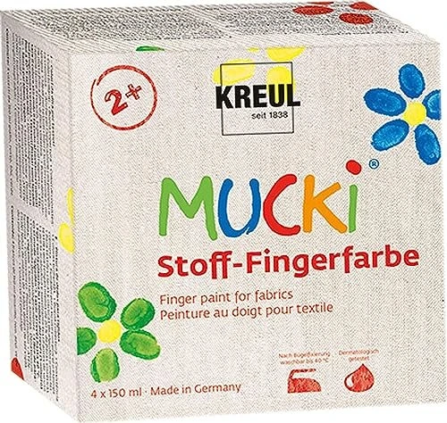 Kreul Mucki Stoff-Fingerfarbe Set 4 Stück 150ml